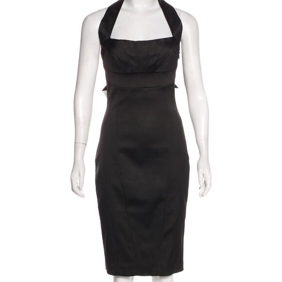 Karen Millen Halter Midi Dress Origami Bow 38 6 - Picture 8 of 10